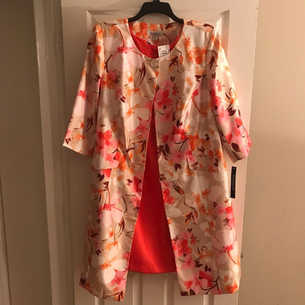 Tea-Length Dress with Coat